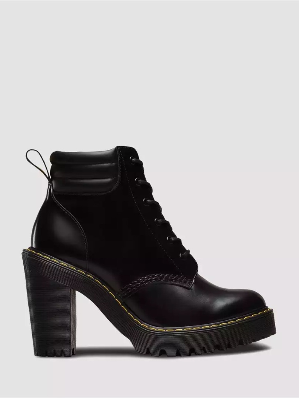 Dr. Martens Persephone Black Lug-Heel Lace-Up Ankle Boot
